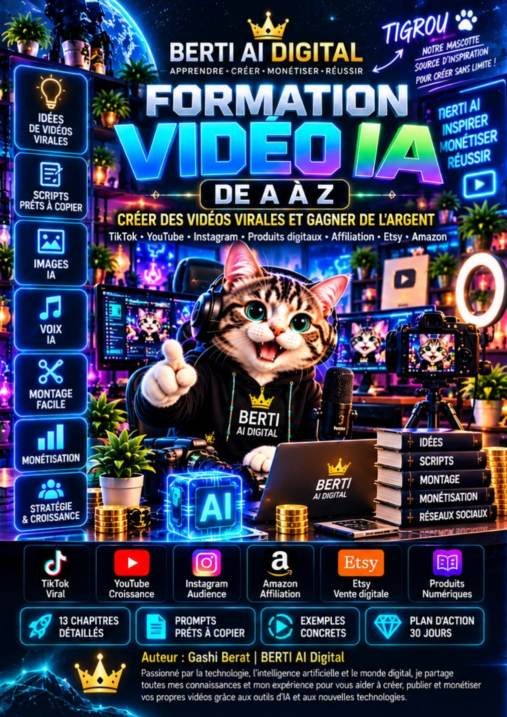Couverture originale de la formation vidéo IA BERTI AI Digital avec Tigrou